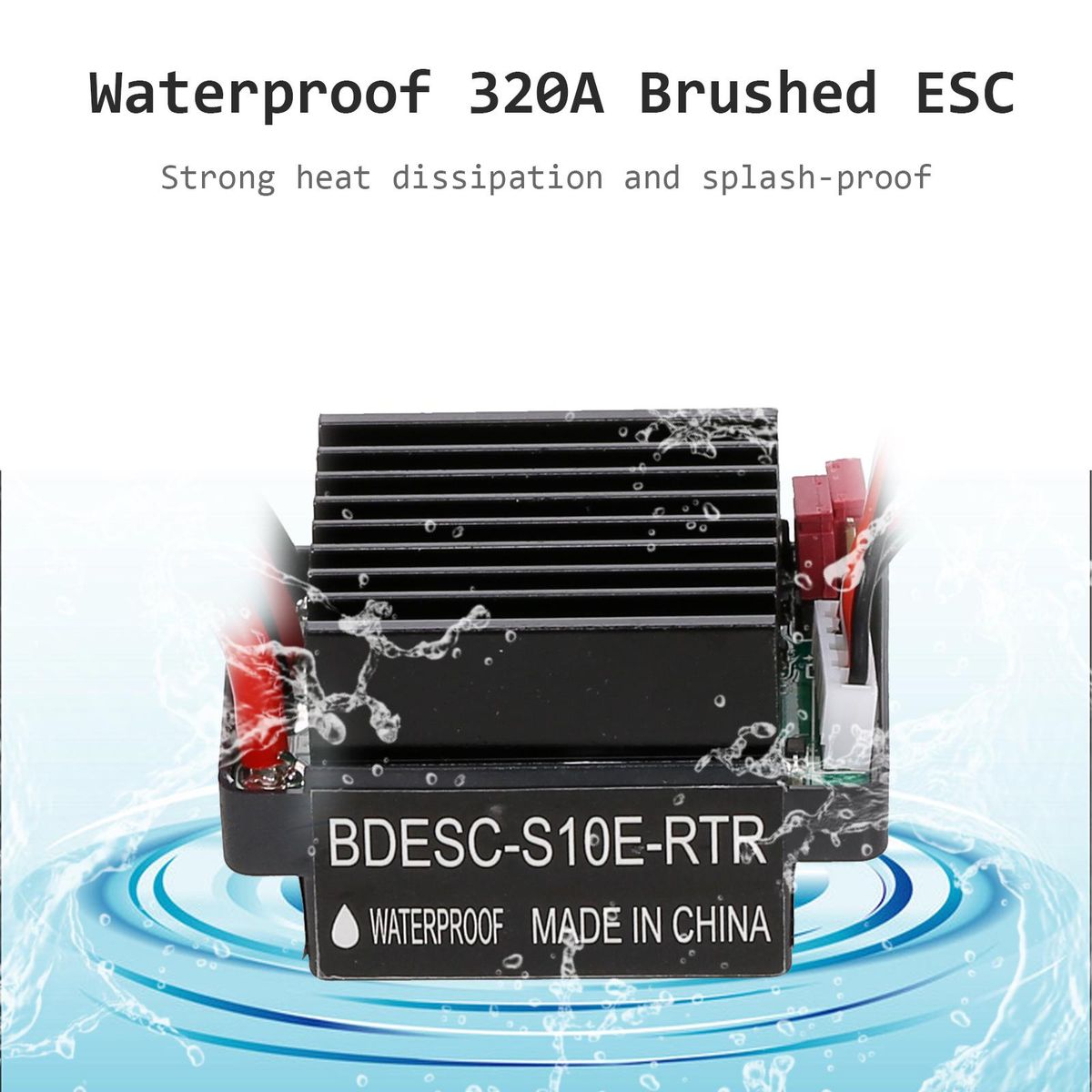 320A ESC Brushed Forward Reverse Electric Speed Controller with Brake Waterproof Support 2-3S Battery Replacement for HSP Redcat Traxxas Tamiya RC Car Boat