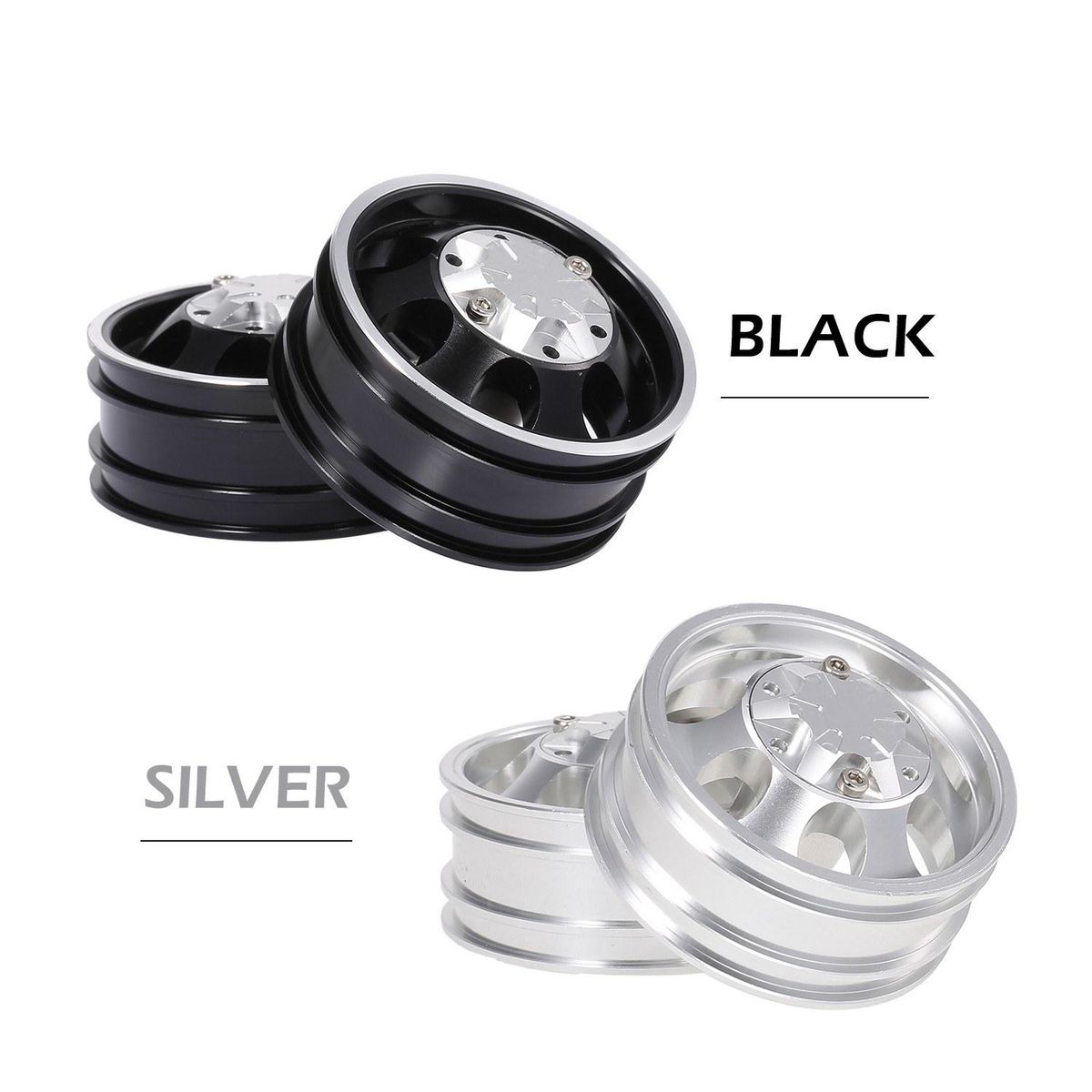 2pcs Trailer Rear Hub Aluminum Alloy Rim 7 Spokes for 1/14 Tamiya Tractor Truck RC Climber Trailer