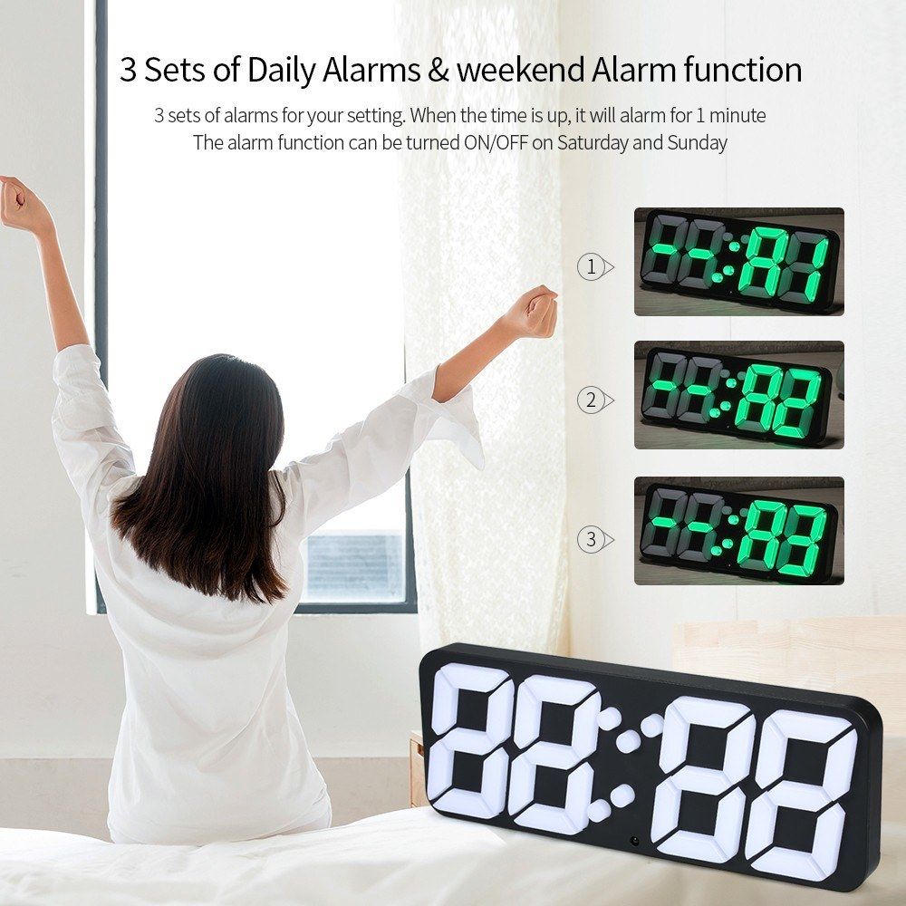 3D Wireless Remote Digital RGB LED Thermometer Alarm Clock