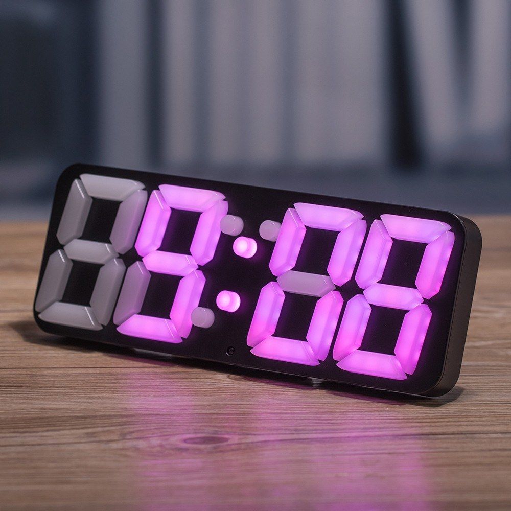 3D Wireless Remote Digital RGB LED Thermometer Alarm Clock