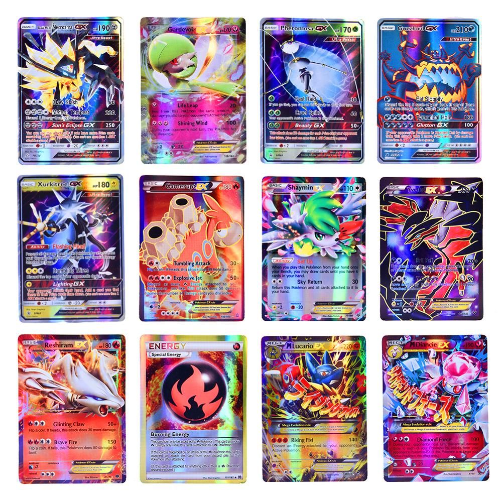 200 Pcs 25 Pcs GX MEGA Shining Cards Board Game Battle Carte Trading Cards Game Children Pokemon Toy Gift