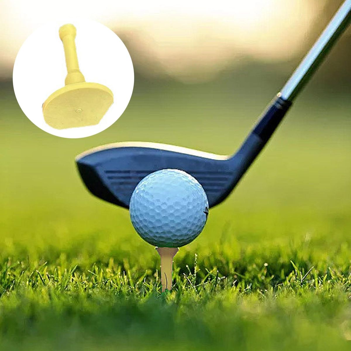 4Pcs Golf Ball Bases Small Golf Ball Stand Holder Tees Lemon Yellow