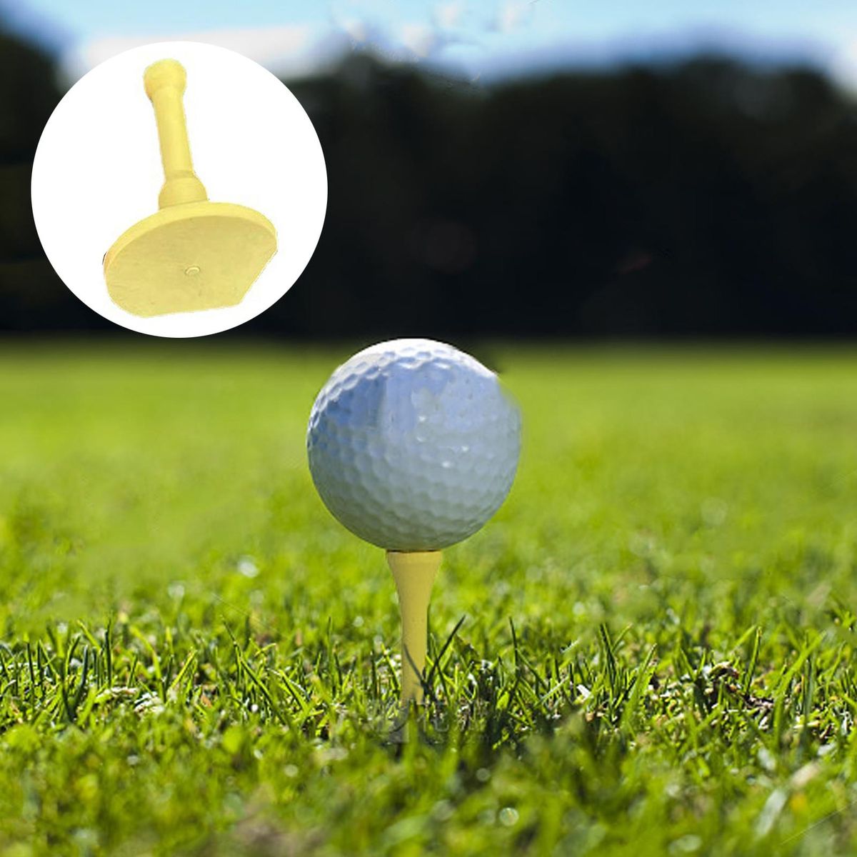 4Pcs Golf Ball Bases Small Golf Ball Stand Holder Tees Lemon Yellow