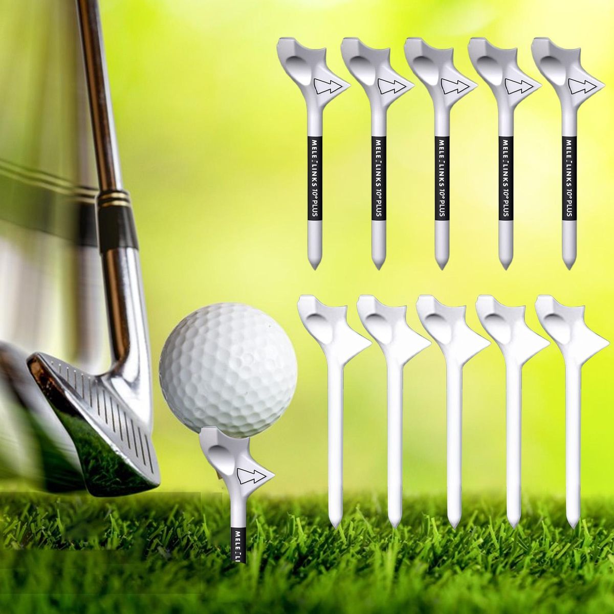 Plastic Golf Tees 10pcs Unbreakable Golf Tees High Stability Low