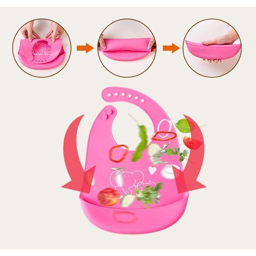 4PCS BalleenShiny Baby Waterproof Soft Silicone Bibs