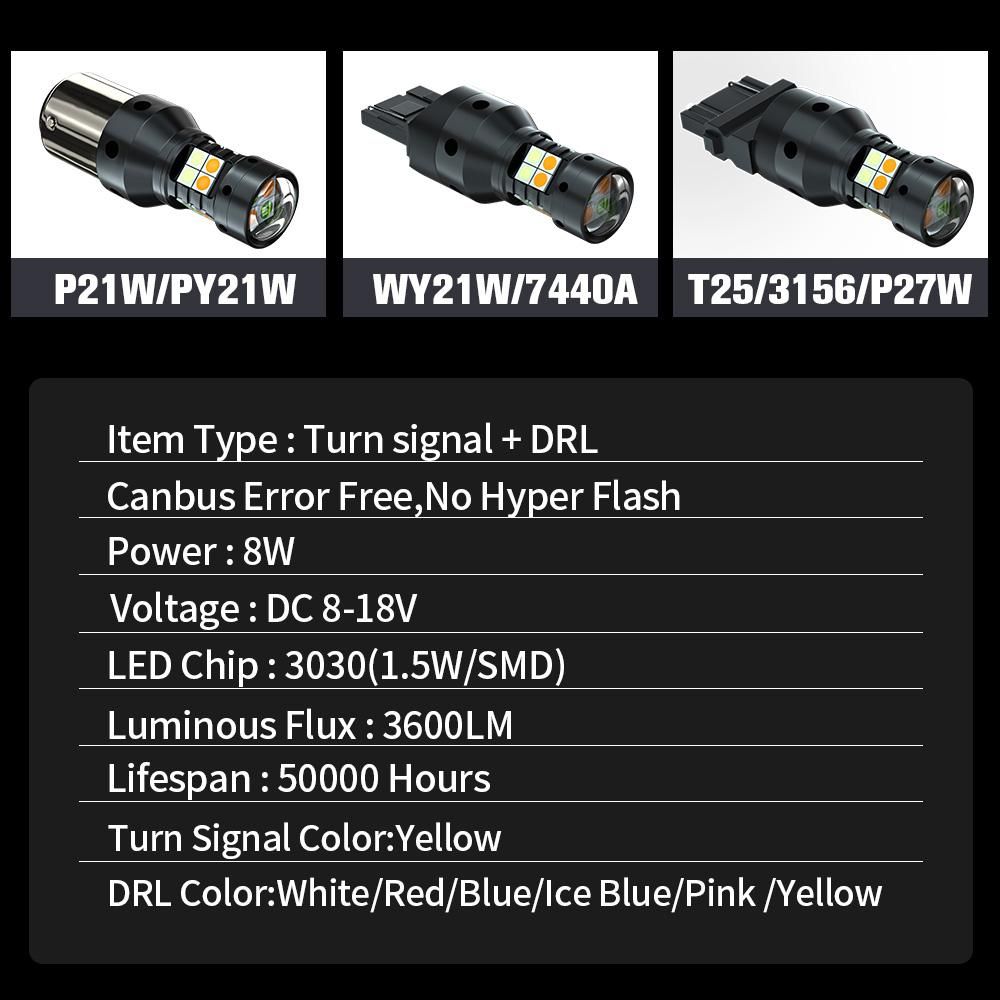 2pcs Dual Mode LED Turn Signal Daytime Running Light DRL Accessories For Audi A2 2000-2005 2001 2002 2003 2004
