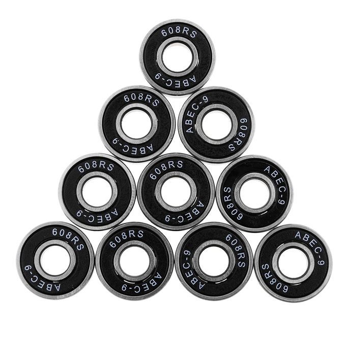 10Pcs/Pack ABEC-9 608RS Roller Skate Wheel Bearings Seal Ball Black
