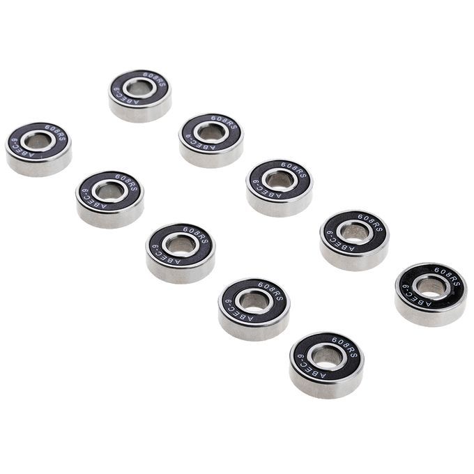 10Pcs/Pack ABEC-9 608RS Roller Skate Wheel Bearings Seal Ball Black