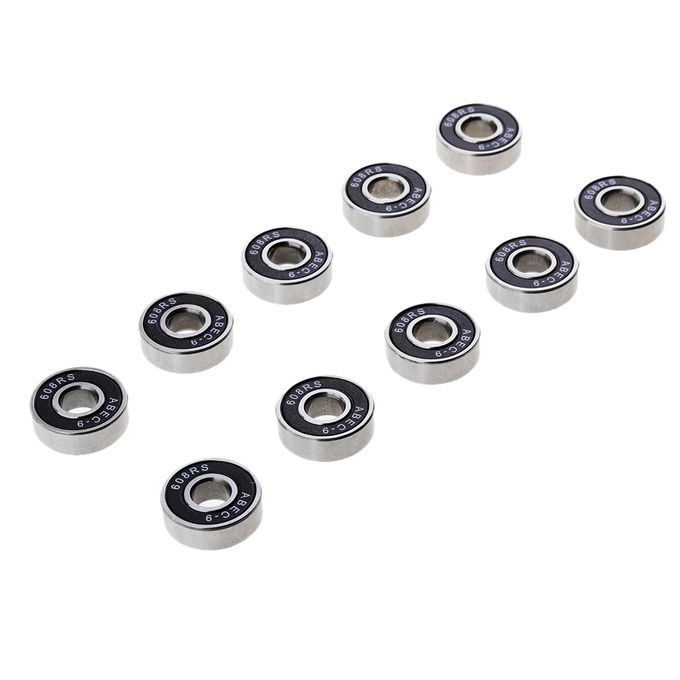10Pcs/Pack ABEC-9 608RS Roller Skate Wheel Bearings Seal Ball Black