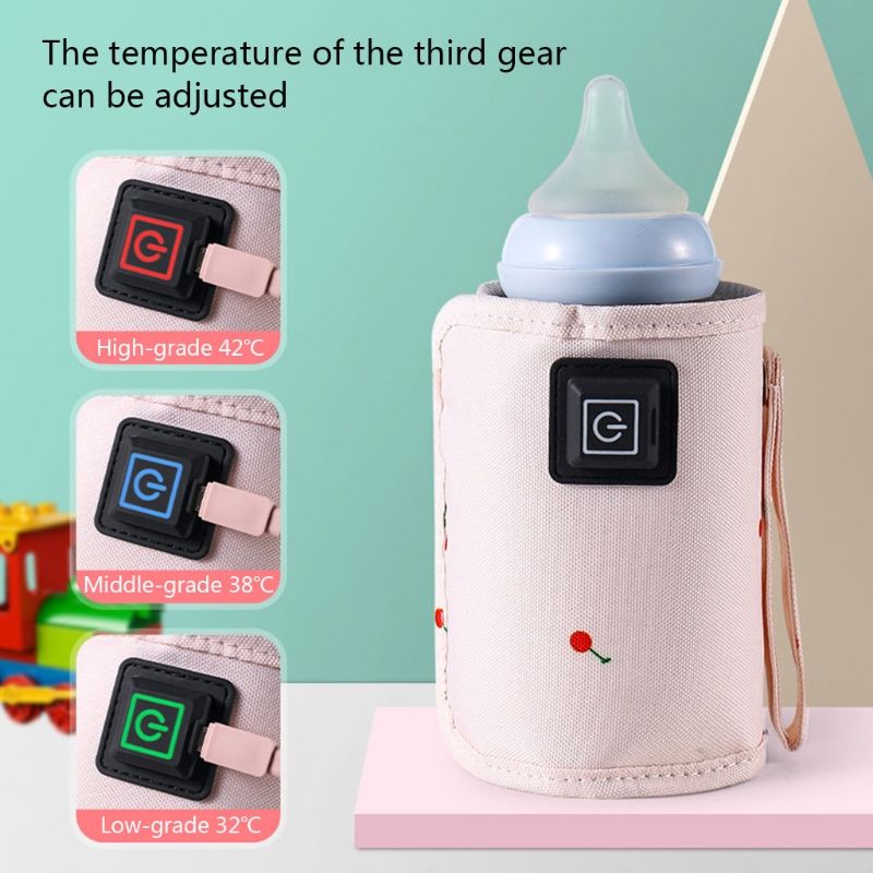 Portable USB Baby Bottle Warmer Bag Travel Milk Warmer