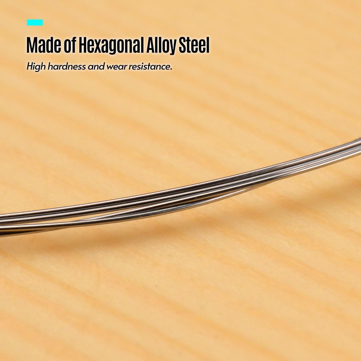 Single String Core Acoustic Folk Guitar String Replacement Hexagon Alloy Steel Material Wear Resistance Custom Tension 1st String (.011)) 50pcs/pack