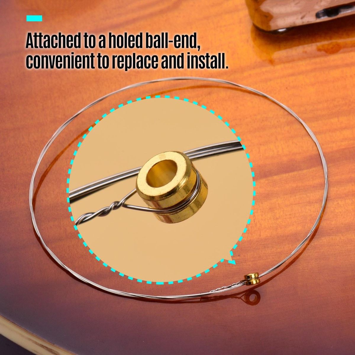 Single String Core Acoustic Folk Guitar String Replacement Hexagon Alloy Steel Material Wear Resistance Custom Tension 1st String (.011)) 50pcs/pack