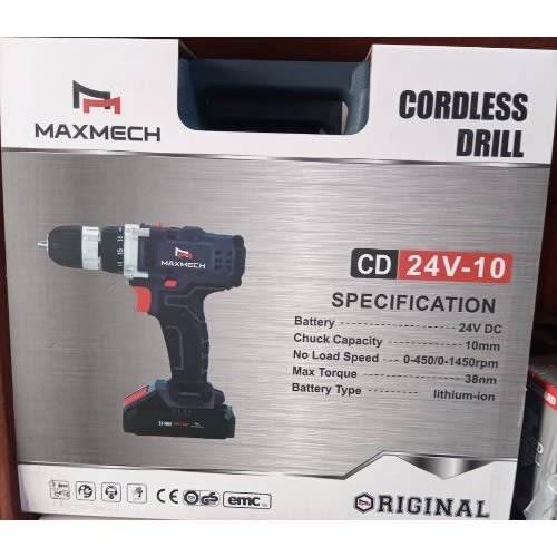 Cordless Rechargeable Battery Drill Machine, 18volts With 2 X Battery Drilling Machine
