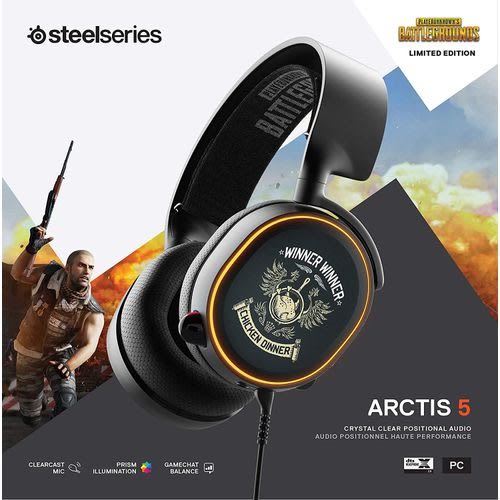 Arctis 5 Pubg Limited Edition - Rgb Illuminated Gaming Headset With Dts Surround For Playstation/pc