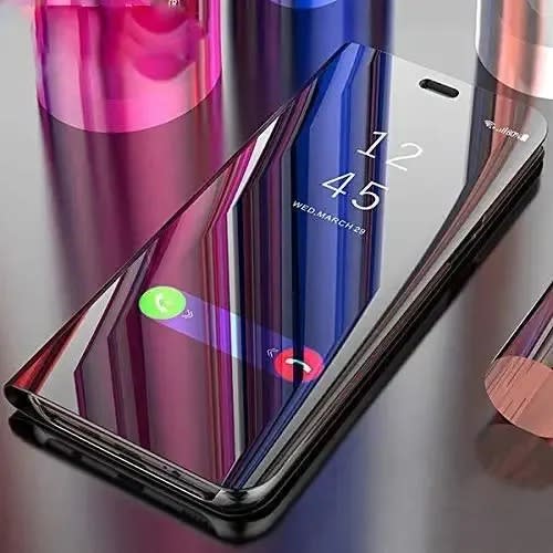 Full Sensor Clear View Flip Case For Samsung Galaxy S9- Black