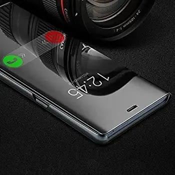 Full Sensor Clear View Flip Case For Samsung Galaxy S9- Black