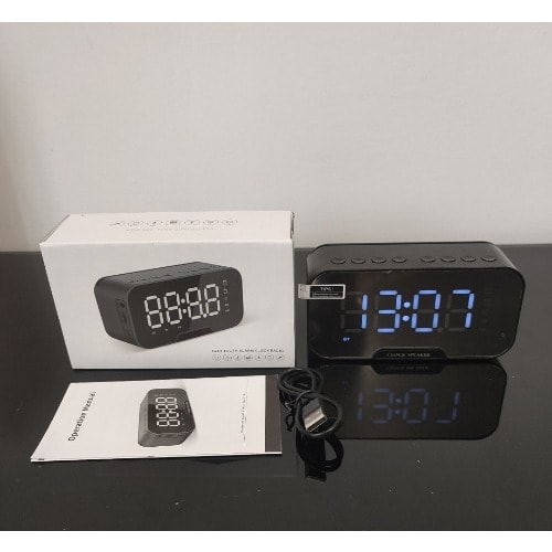 Multifunctional Speaker Bluetooth, Radio, Aux, Alarm, Clock, Memory Card Slot Features