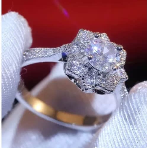 925 Cubic Zirconia Silver Engagement Ring