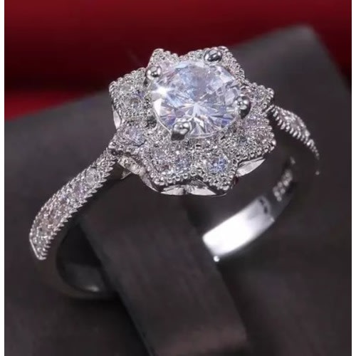925 Cubic Zirconia Silver Engagement Ring