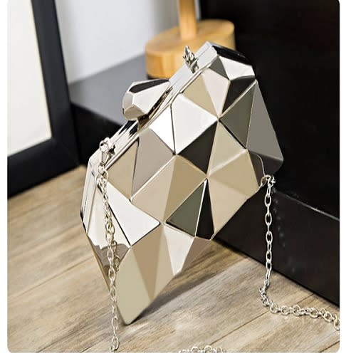 Metallic Clutch Purse - Silver