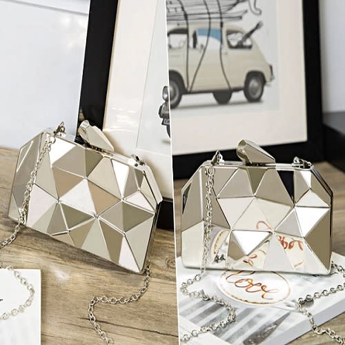 Metallic Clutch Purse - Silver