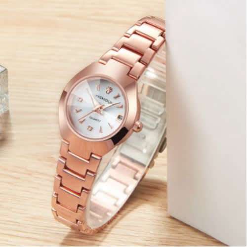 Non Fading Couple's Wristwatch -Pink & White