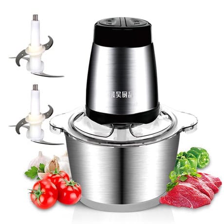 Double Button Food Processor And Yam Pounder With Extra 4 Blades