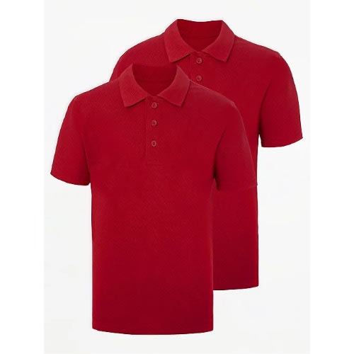George Slim Fit School Polo Shirt 2 Pack - Red