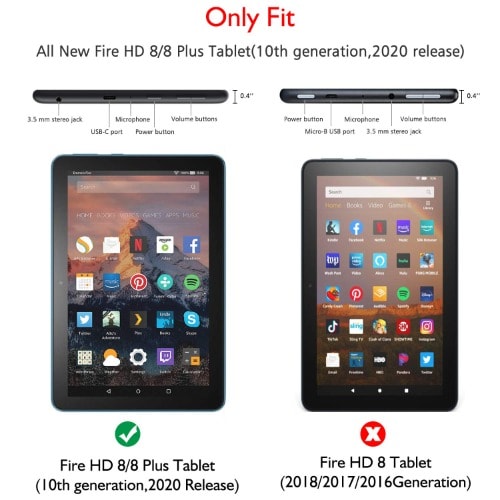Firehd 8 2020 Kids Shockproof Tpu Anti-dropping Defender Back Case