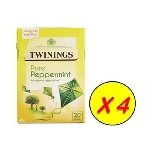 Twinings Pure Peppermint - 20 Single Tea Bags -4 Packs