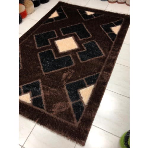 Shaggy Centre Rug 4by6ft - Brown