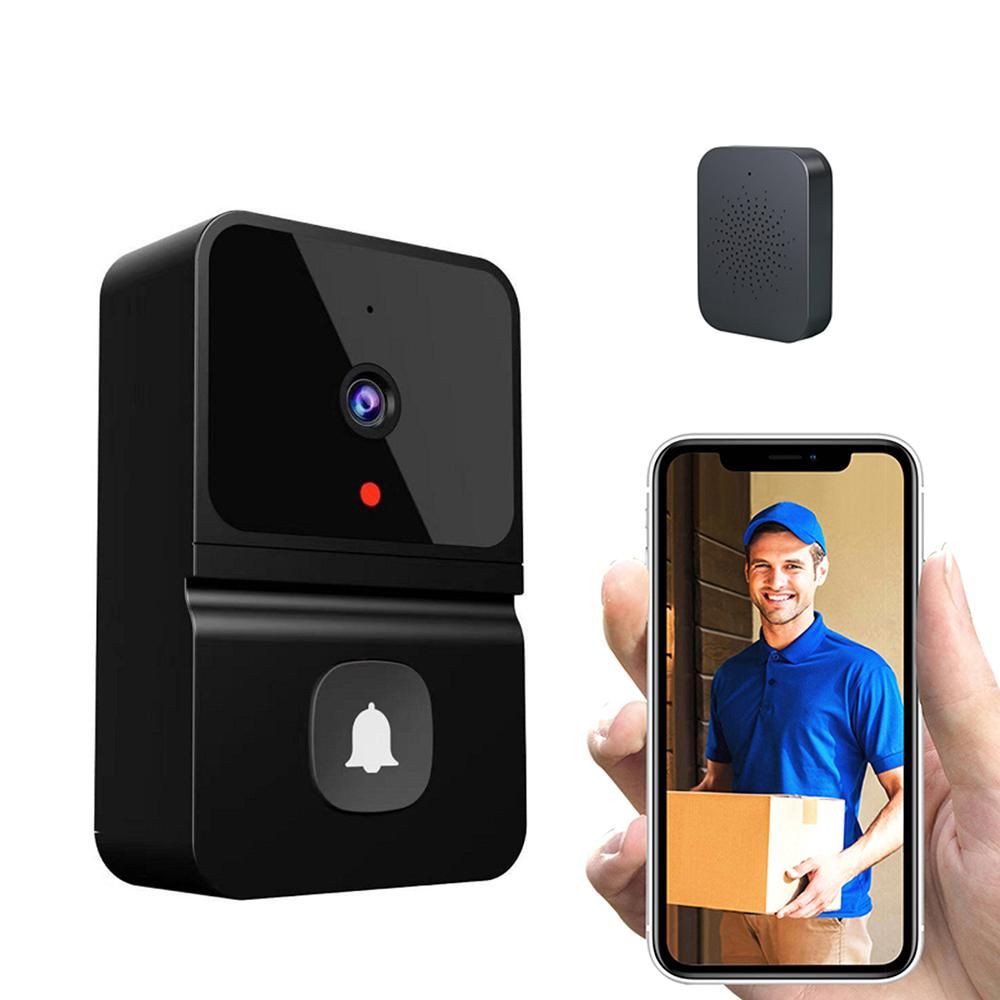 Aoresac Wireless Doorbell Camera with Chime Smart Video Doorbell 480P WiFi Connection IR Night Vision 2-Way Audio Cloud Storage APP Control Built-in Battery
