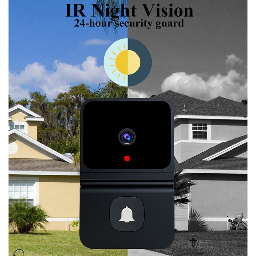 Aoresac Wireless Doorbell Camera with Chime Smart Video Doorbell 480P WiFi Connection IR Night Vision 2-Way Audio Cloud Storage APP Control Built-in Battery