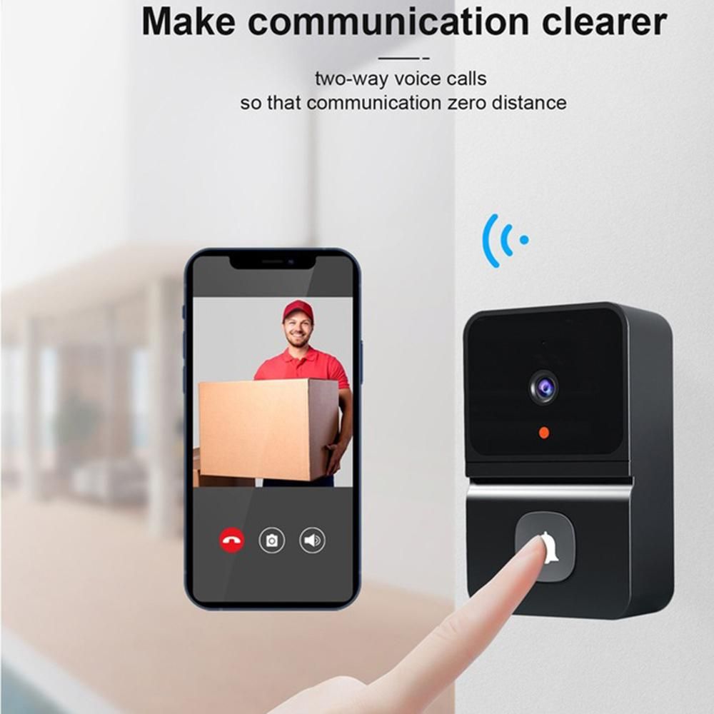 Aoresac Wireless Doorbell Camera with Chime Smart Video Doorbell 480P WiFi Connection IR Night Vision 2-Way Audio Cloud Storage APP Control Built-in Battery
