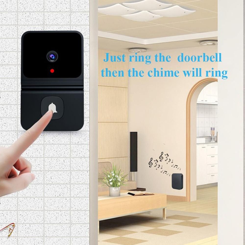 Aoresac Wireless Doorbell Camera with Chime Smart Video Doorbell 480P WiFi Connection IR Night Vision 2-Way Audio Cloud Storage APP Control Built-in Battery