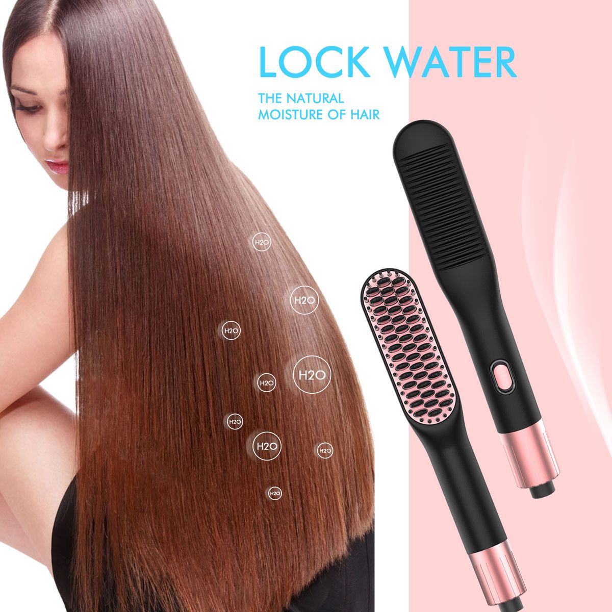 Multifunctional Hair Straightener Modelling Comb Beard Modelling Comb Comb For Women&Men Unisex-062-Black