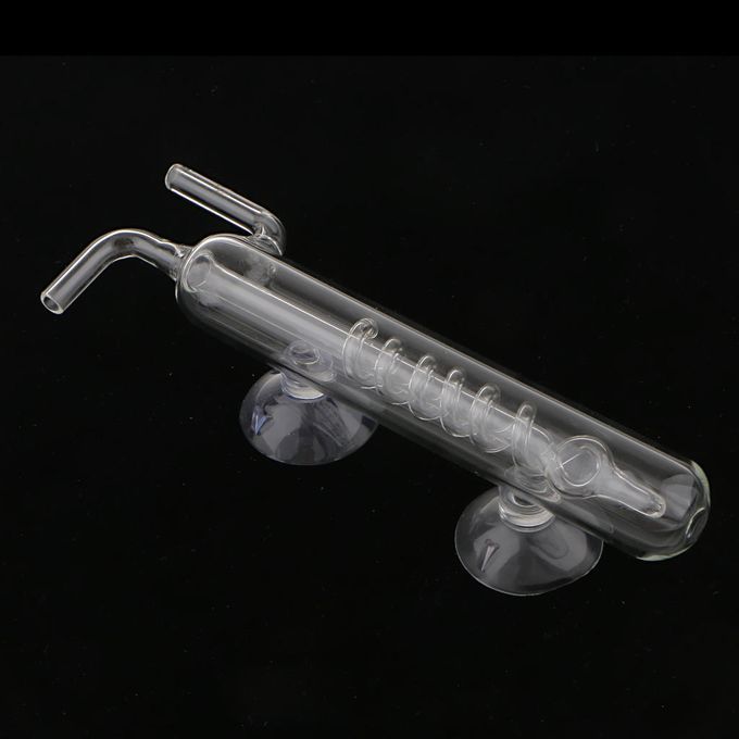 Aquarium Tank 3 Spiral CO2 Diffuser Glass Bubble Counter With Suction