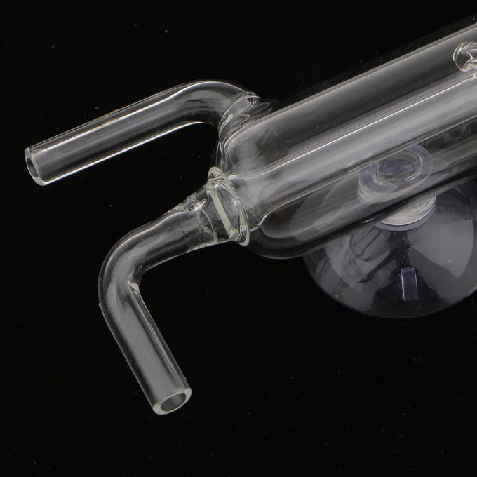 Aquarium Tank 3 Spiral CO2 Diffuser Glass Bubble Counter With Suction