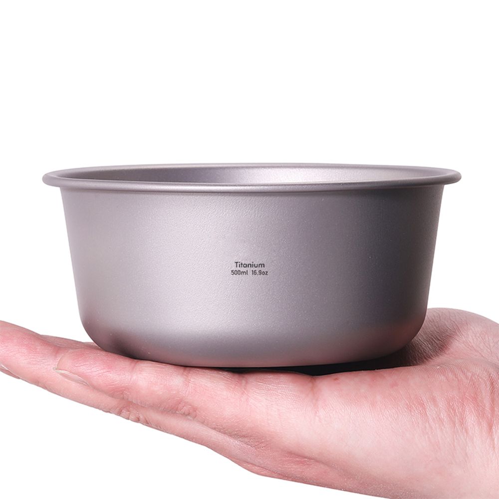 500ml Titanium Bowl Portable Lightweight Titanium Bowl With
