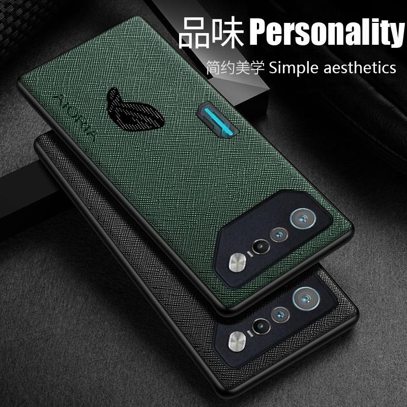 Case for Asus ROG Phone 7 Funda cross pattern leather cover luxury coque for ROG Phone 7 case