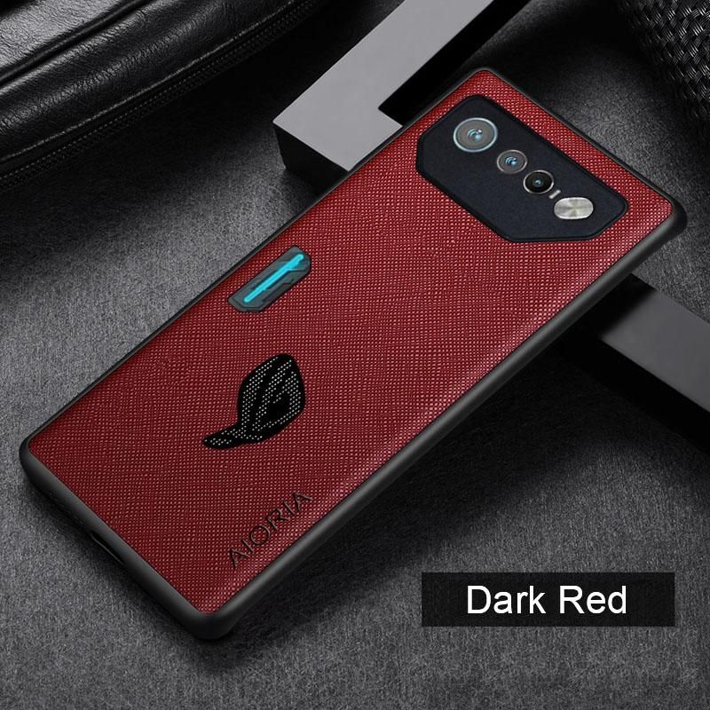Case for Asus ROG Phone 7 Funda cross pattern leather cover luxury coque for ROG Phone 7 case