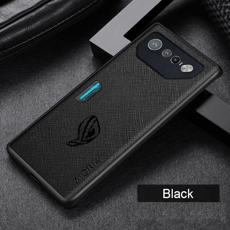 Case for Asus ROG Phone 7 Funda cross pattern leather cover luxury coque for ROG Phone 7 case