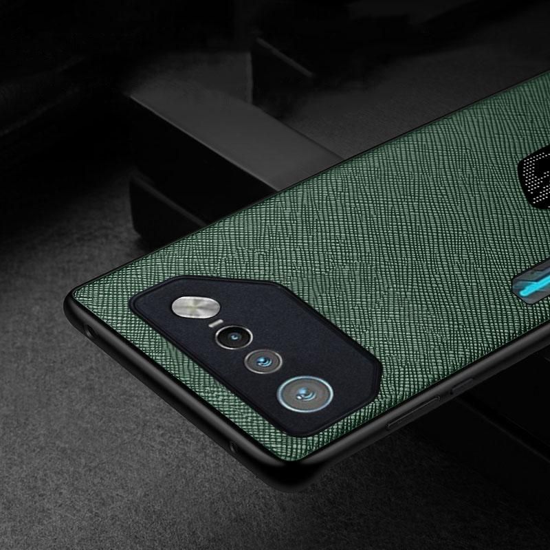 Case for Asus ROG Phone 7 Funda cross pattern leather cover luxury coque for ROG Phone 7 case