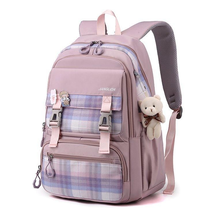2022 new junior high school college students schoolbag female backpack large capacity college style princess wind foreign trade black