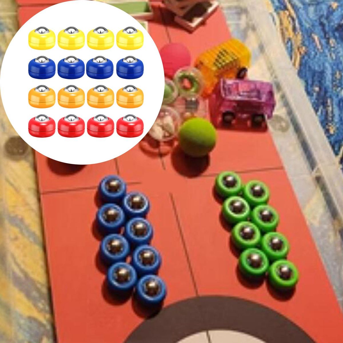 16x Mini Shuffleboard Pucks Set Kids Adults Shuffleboard
