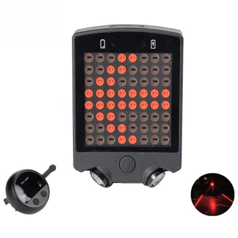 Bicycle Wireless Remote Control Turn Signal Tail Light Usb
