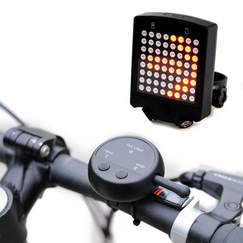 Bicycle Wireless Remote Control Turn Signal Tail Light Usb
