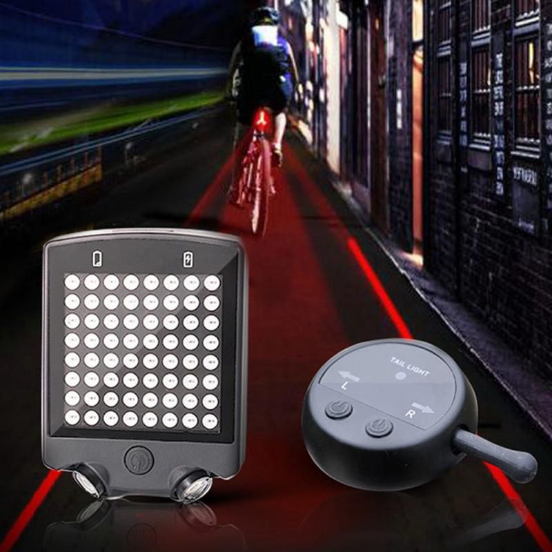 Bicycle Wireless Remote Control Turn Signal Tail Light Usb