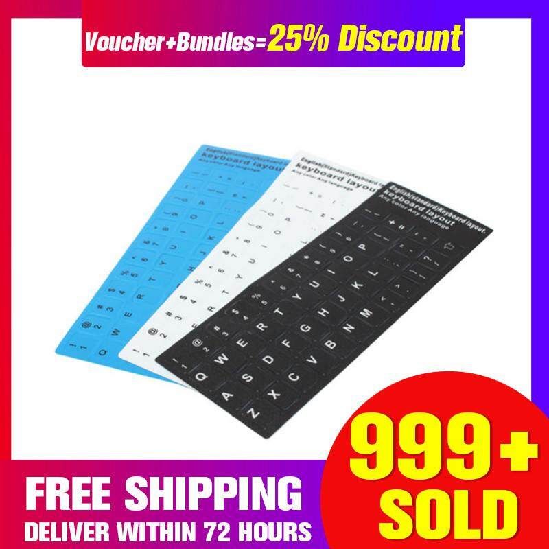 1PC English US Layout Standard Keyboard Non-transparent Stickers Letters 3- White