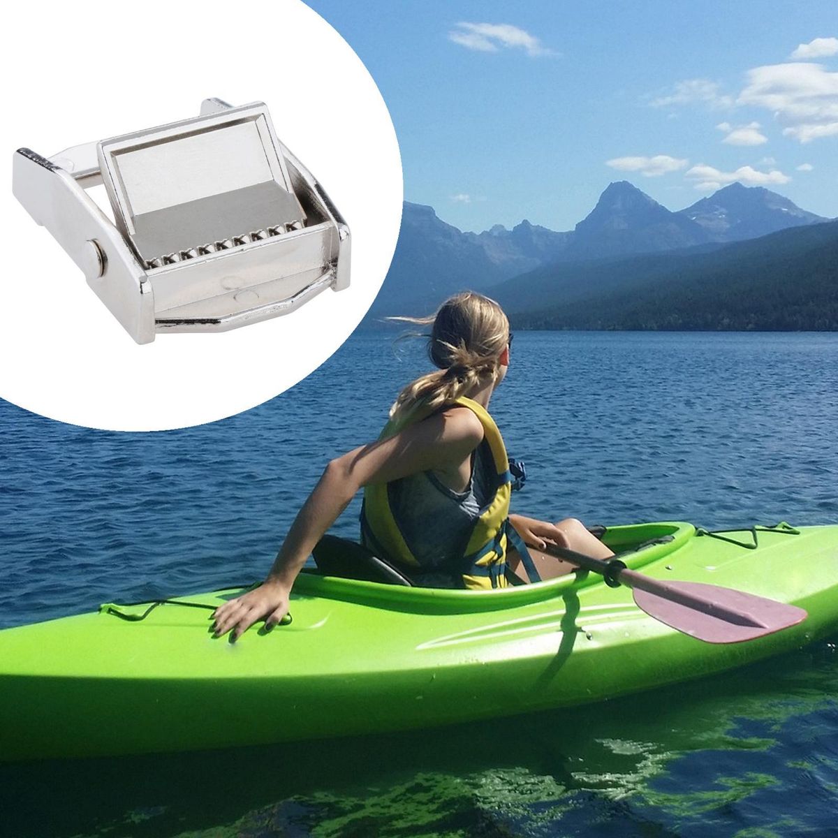 Kayak Webbing Buckle  Clasp Release Buckles For Camping  Silver 1pcs